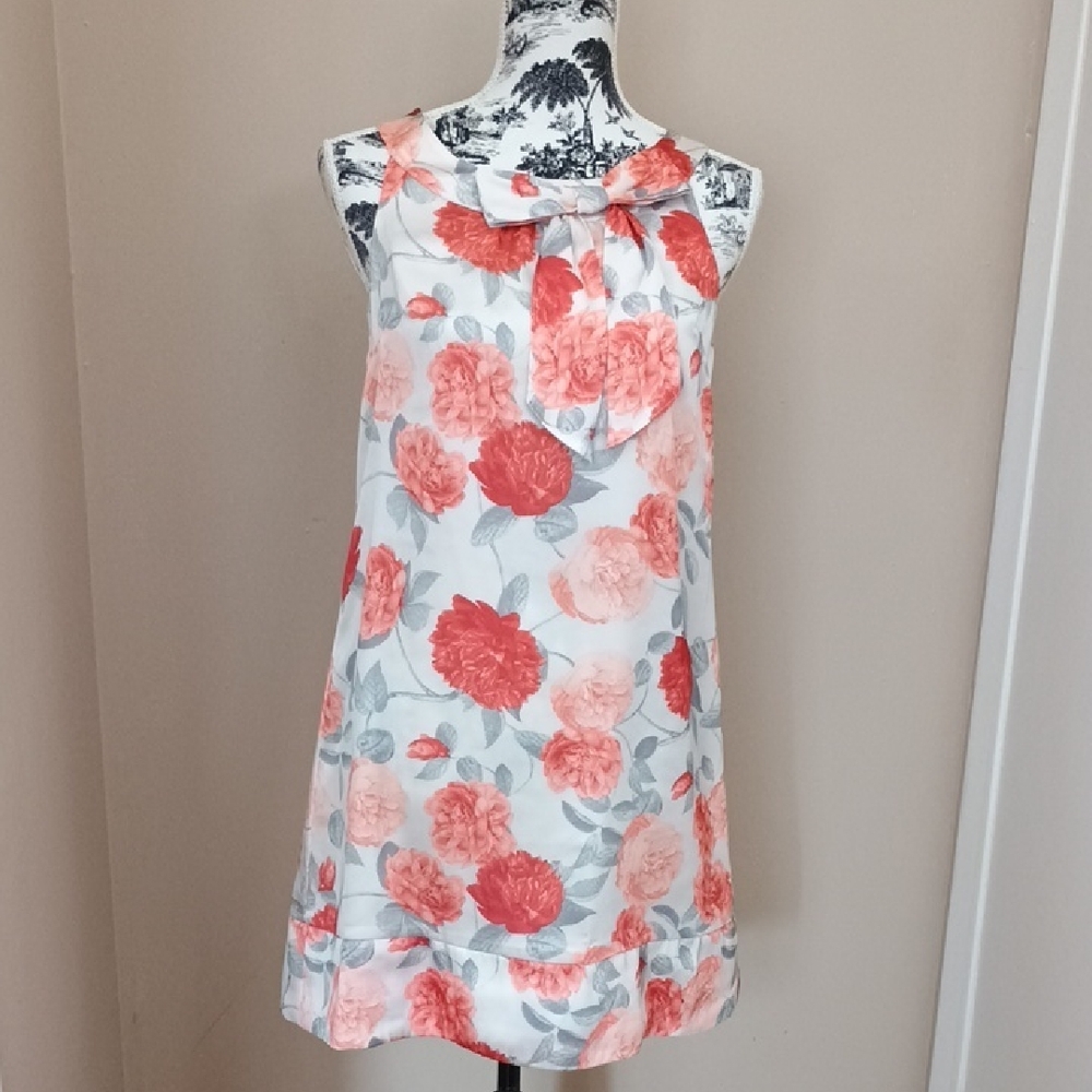 Floral Sleeveless Dress with Bow